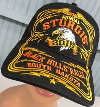 Sturgis Motorcycle Rally 2016 South Dakota Adjustable Black Baseball Cap Hat - £16.11 GBP