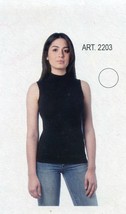 Sleeveless Turtleneck Women&#39;s Cotton Elastic Fleece Shirt CFA Group Art.... - £6.24 GBP