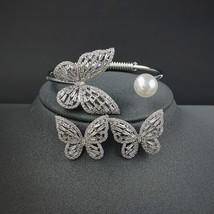 2pcs Pack 2022 New Butterfly silver color bride Dubai Wedding For Women Lady Ann - £25.76 GBP