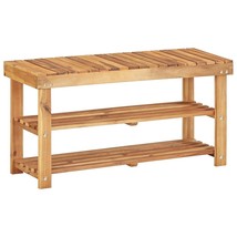 vidaXL Shoe Rack 35.4&quot;x12.5&quot;x18.1&quot; Solid Acacia Wood - £75.06 GBP