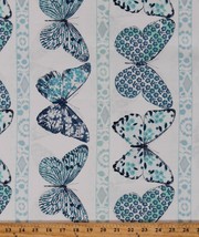 Cotton Butterflies Insects Butterfly Row Cotton Fabric Print by the Yard D373.12 - £9.37 GBP