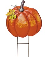 Metal Pumpkin Garden Stake Outdoor Fall Autumn Harvest Thanksgiving Halloween De - $485.85 MXN
