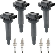 UF316 Ignition Coil &amp; 7090 Double Iridium Spark Plugs Pack Set of 4 Comp... - $114.33