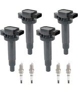 UF316 Ignition Coil &amp; 7090 Double Iridium Spark Plugs Pack Set of 4 Comp... - $114.33