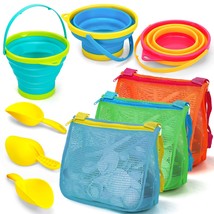 Collapsible Beach Toys For Kid Toddler With 3 Shell Collecting Bag, Sand... - £39.33 GBP