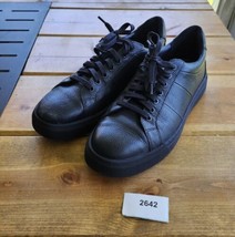 READ - Men’s VINCE &quot;Larsen&quot; Leather Low-Top Sneakers - Black - Size 11 - $88.11