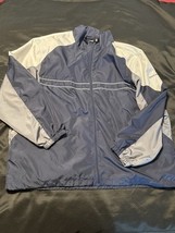 Reebok Windbreaker Jacket 3XL Navy Gray Full Zip Lightweight Inner Pocke... - $18.95