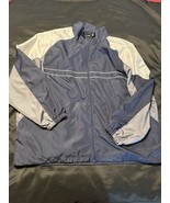 Reebok Windbreaker Jacket 3XL Navy Gray Full Zip Lightweight Inner Pocke... - $355.41 MXN