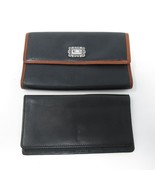 Fossil Black Pebbled Leather Trifold Clutch Wallet with Checkbook Cover ... - £19.20 GBP