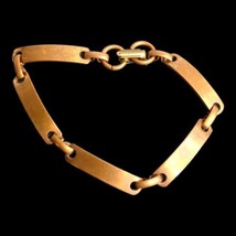 7 Inch Vintage Copper Rectangle Link Bracelet 1/4 inch wide - £12.60 GBP