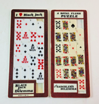 Vintage Black Jack &amp; Gambler&#39;s Dilemma Slide Puzzles Set 1984 Hong Kong 4 X 9 - £47.46 GBP