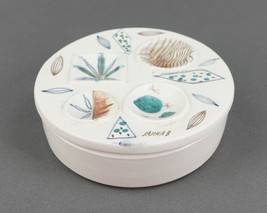 Sasha Brastoff Signed MCM California Ceramic Pottery 5&quot; Round Trinket Box #CB23 - £68.73 GBP