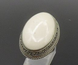 925 Sterling Silver - Vintage White Onyx Twist Cocktail Ring Sz 7.5 - RG... - £40.29 GBP