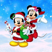 Christmas Mickey and Minnie Mouse Edible Cake Topper Decoration - £10.38 GBP