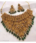 Temple Allure Kundan Jewelry Traditional Bridal South Jewelry Set - £19.48 GBP