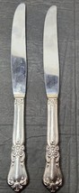 1950&#39;s 2 Silver Plate Wm Rogers Oneida Sectional Valley Rose Bread Knives - £14.05 GBP