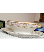 Haviland Limoges France Schleiger 844 Gravy Boat with Attached Underplate 1903 - £93.42 GBP