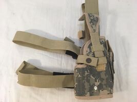 Drop Leg ACU Pattern / Tan Belt Strap Hook &amp; Loop Universal Military Hol... - $87.30