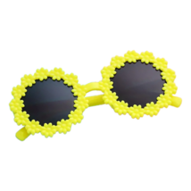 Yellow Flower Sunglasses Toddler Kid Casual Round Tinted Sun Shades New - €8,36 EUR