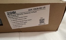 ZOSI (4AK-1062B-BS-US) 4 Cameras, 1080p Security Cameras Only  BLACK - $102.34 CAD