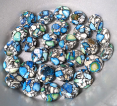 Bead Lot 14 mm Blue Mosaic Magnesite Turquoise Gem Stone Loose Beads Multi Color - £5.98 GBP