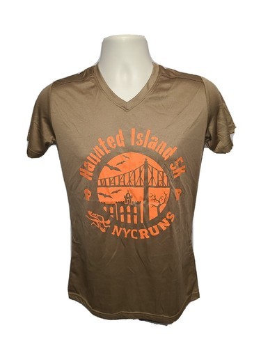 Nyc Runs Haunted Island 5k Run Adult Small Brown Jersey - £15.02 GBP