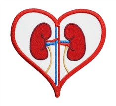 Love Your Kidneys Embroidered Iron On Patch 3.1&quot; x 2.9&quot; Nurse Doctor Donor Trans - £5.52 GBP