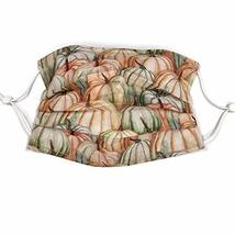 Pleated Pastel Watercolor Pumpkin Face Mask, Gourd Seafoam Abstract Fall, 100% q - £10.80 GBP