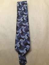  Mens Michael Kors Blue Paisley Small Pine 100% Silk Neck Tie Necktie - $13.37