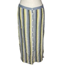 Max Studio Linen Stripe Maxi Skirt Button Front Xl - £19.25 GBP