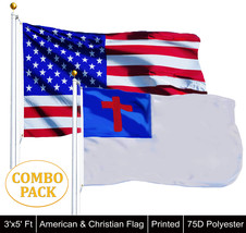 Wholesale Lot Of 3&#39; X 5&#39; Usa American &amp; Christian Religious Flag 100D - £21.57 GBP