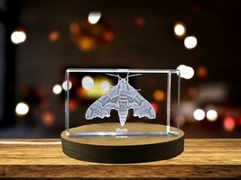 LED Base included | Intricate Moth Crystal Carvings | Exquisite Gems Etched with - $39.99+