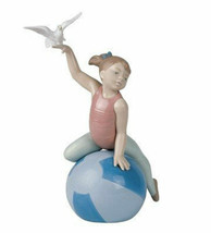 Nib Lladro Nao Figurine #1421 &quot;Grace And Poise&quot; Gracia Y Habilidad Girl Gymnist - £101.48 GBP