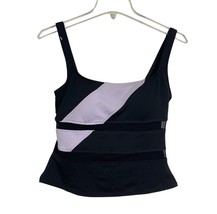 Merona Mesh Panel Tankini Swim Top Size S Black Purple Colorblock Beach ... - $8.99