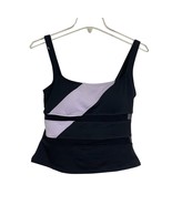 Merona Mesh Panel Tankini Swim Top Size S Black Purple Colorblock Beach ... - $12.29 CAD