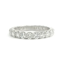 Round Diamond Eternity Ring Wedding Band 14K White Gold, 1.55 CTW, Size 6.25 - £2,407.13 GBP