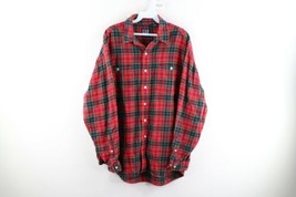 Vintage 90s Gap Mens Large Multicolor Plaid Flannel Double Pocket Button Shirt - £35.57 GBP