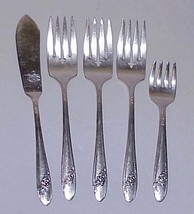 QUEEN BESS Tudor Oneida 5 Pcs Silverplate Flatware With Baby Fork Vtg   - £23.89 GBP