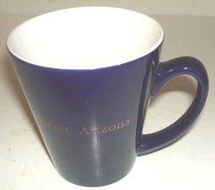 ceramic coffee mug: Prescott, Arizona dark blue conical gold lettering - £11.73 GBP