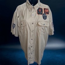HARLEY DAVIDSON Button Up SS SHIRT (MED) Motorcycle..Vintage Embroidered - £23.56 GBP