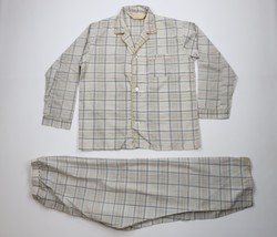 Vtg 70s Streetwear Mens Large Faded 2 Piece Pajamas Night Sleep Set Plai... - $1,299.89 MXN