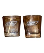 Set of 2 Marvel Whiskey Glass Stark Industries Amber 2016 Iron Man - $24.53
