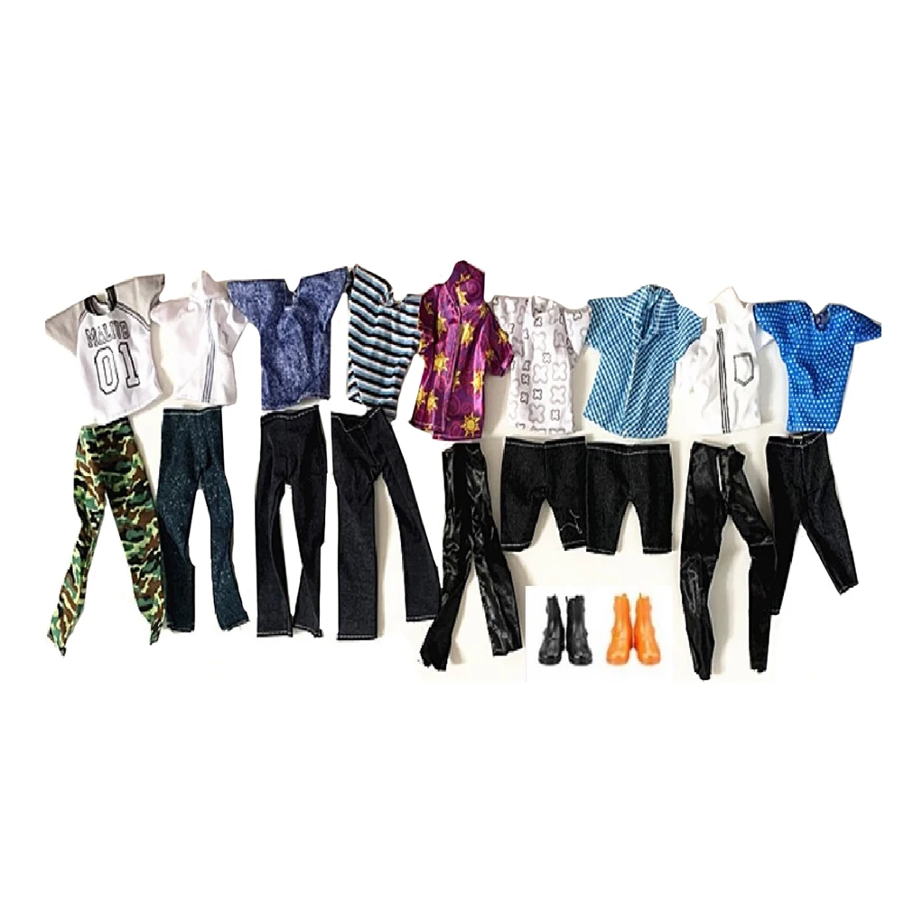 8pcs Ken Doll Clothes Daily Casual Outfit Top Jeans Shoes Ken Doll Toy A... - $15.28+