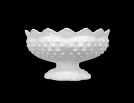 Vintage Fenton Hobnail Milk Glass Taper Candle Holder Bowl - £11.15 GBP