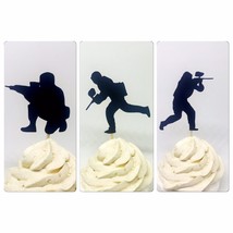 Paintball cupcake toppers, paintball toppers, paintball topper, paintbal... - $8.42
