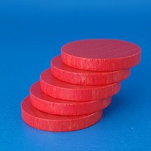 Agricola Board Game 5 Red Family Member Discs Wood Replacement Game Piece - £4.42 GBP