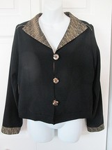 K.D. SPRING Artsy Crop Jacket with Slit Back XS Black w/ Mixed Fabrics Fabulous! - £40.03 GBP