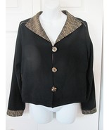 K.D. SPRING Artsy Crop Jacket with Slit Back XS Black w/ Mixed Fabrics F... - £39.80 GBP