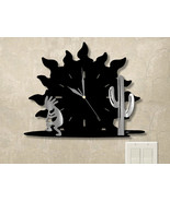 15in W Southwest Theme Sunset Wall Clock - Kokopelli and Cactus - $104.00