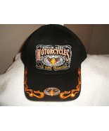 OLD VTG Biker&#39;s Black cap w/Orange trim with Eagle eyes/beak on a new bl... - £18.23 GBP